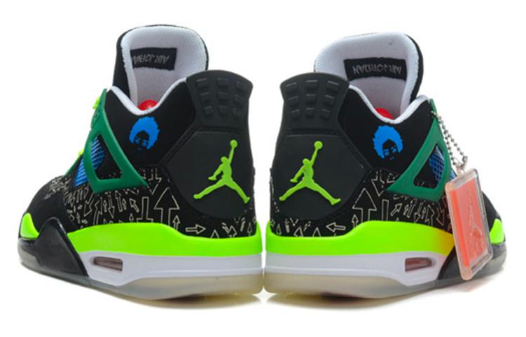 Мужские кроссовки Jordan Air Jordan 4 Retro Doernbecher (черно-сине-зеленые) — фото 4