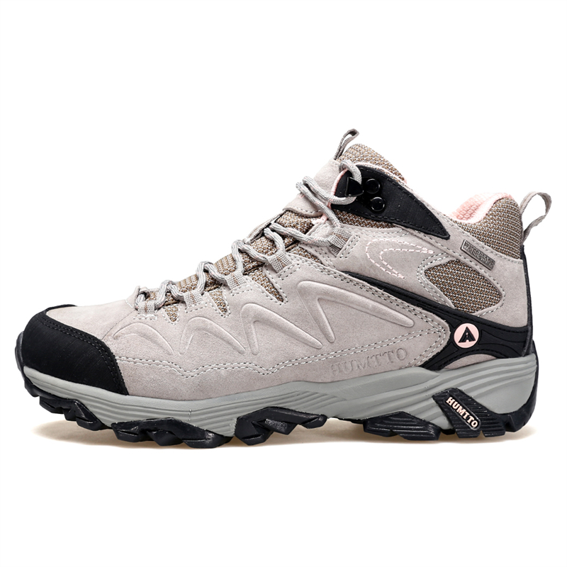 HUMTTO Coverage Grip Support High top Mountaineering Shoes Women’s Beige Gray