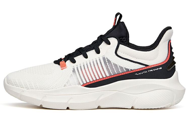 ANTA Training Shoes Women's Low Top Ivory White/Black/Dawn Red