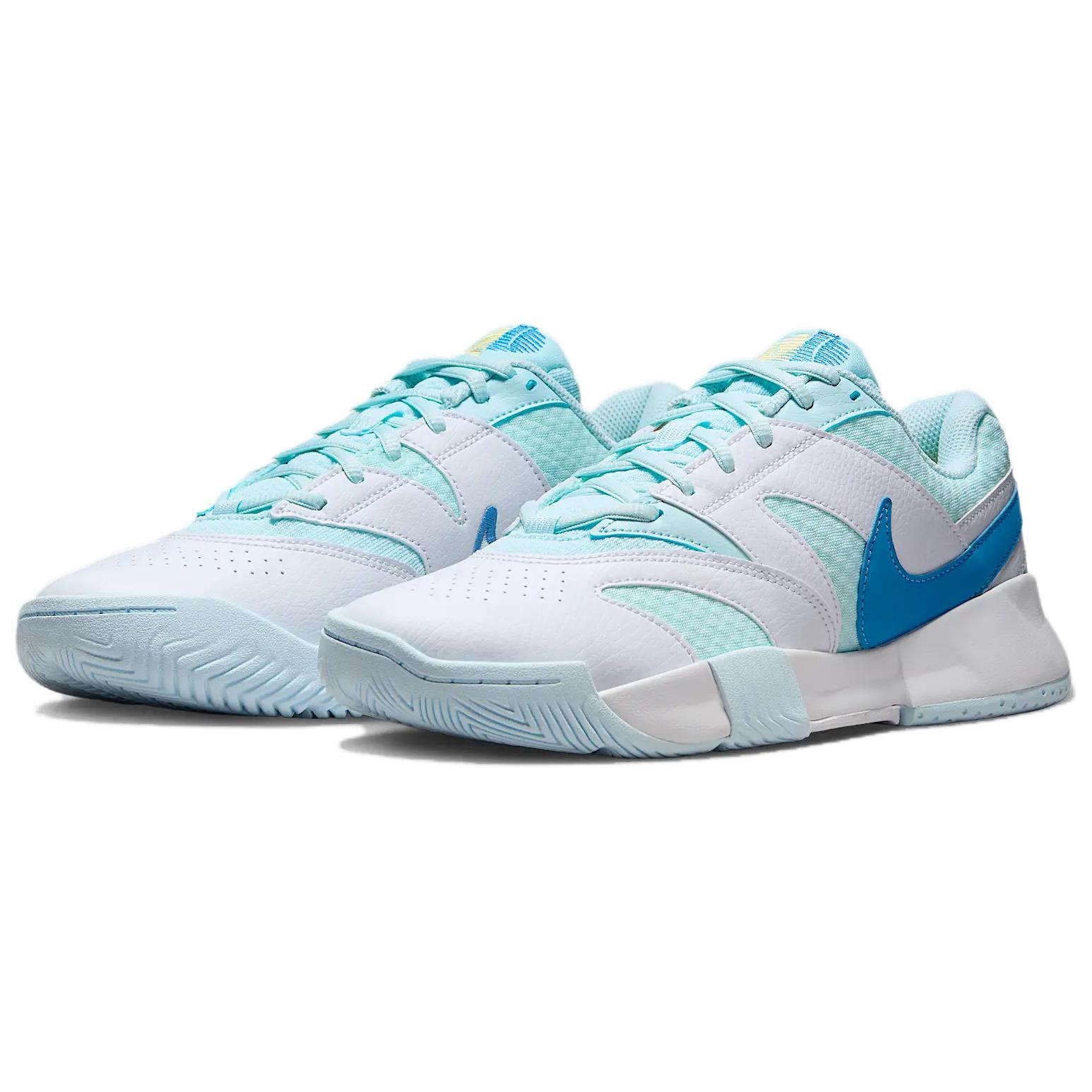 Nike Court Lite 4 Comfortable Abrasion Resistant Abrasion Resistant Low top Tennis Shoes Women’s Blue White