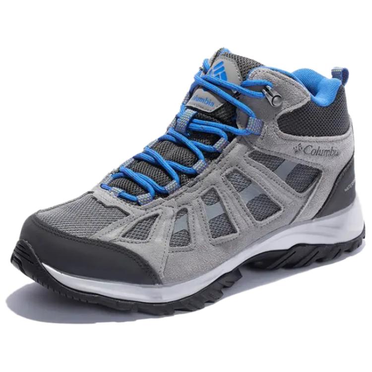 Columbia Redmond 3 Slip Resistant Abrasion Resistant Mid top Mountaineering Shoes Men’s Gray Blue