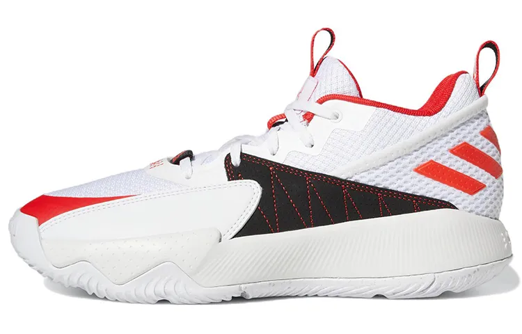 Adidas Dame Certified Cushioning Slip Resistant Abrasion Resistant Low top Basketball Shoes Unisex White Red