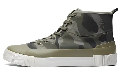 AIGLE Rubber Mid W Pt Slip Resistant Abrasion Resistant Mid top Canvas Shoes Men's Green
