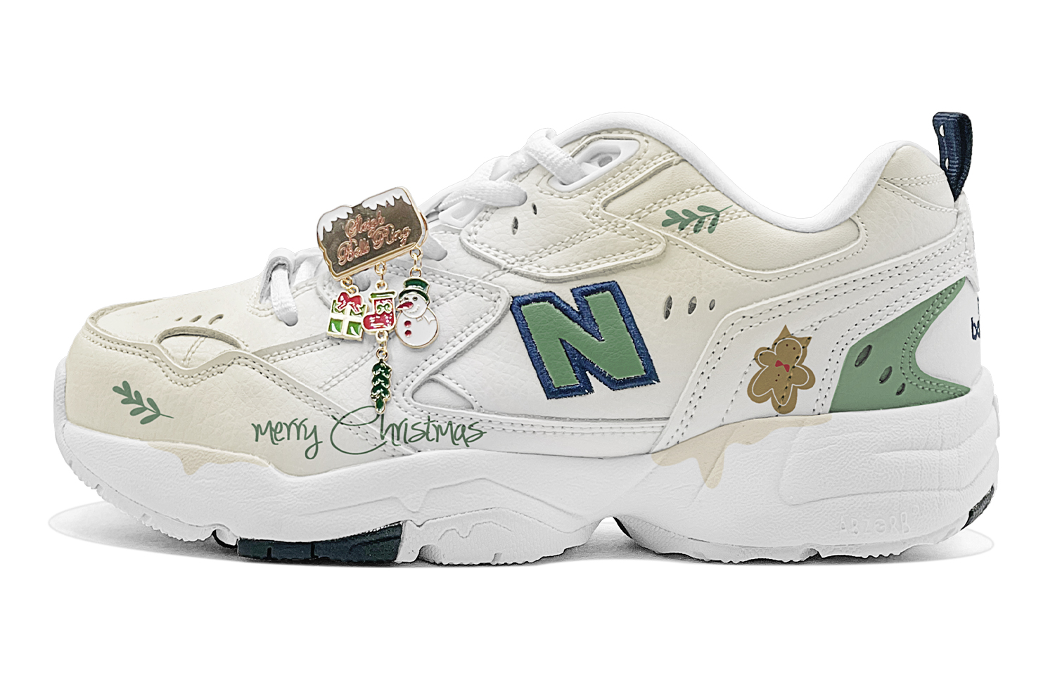 New Balance NB 608 V1 Slip Resistant Abrasion Resistant Low top Training Shoes Women’s Beige White Green