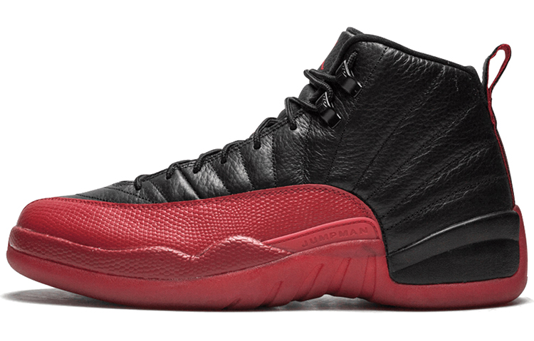 Jordan Air Jordan 12 Retro Flu Game Flu Battle Anti-slip Shock Absorption Sick High Top Retro Basketball Shoes Men's Black Red 2016 Edition