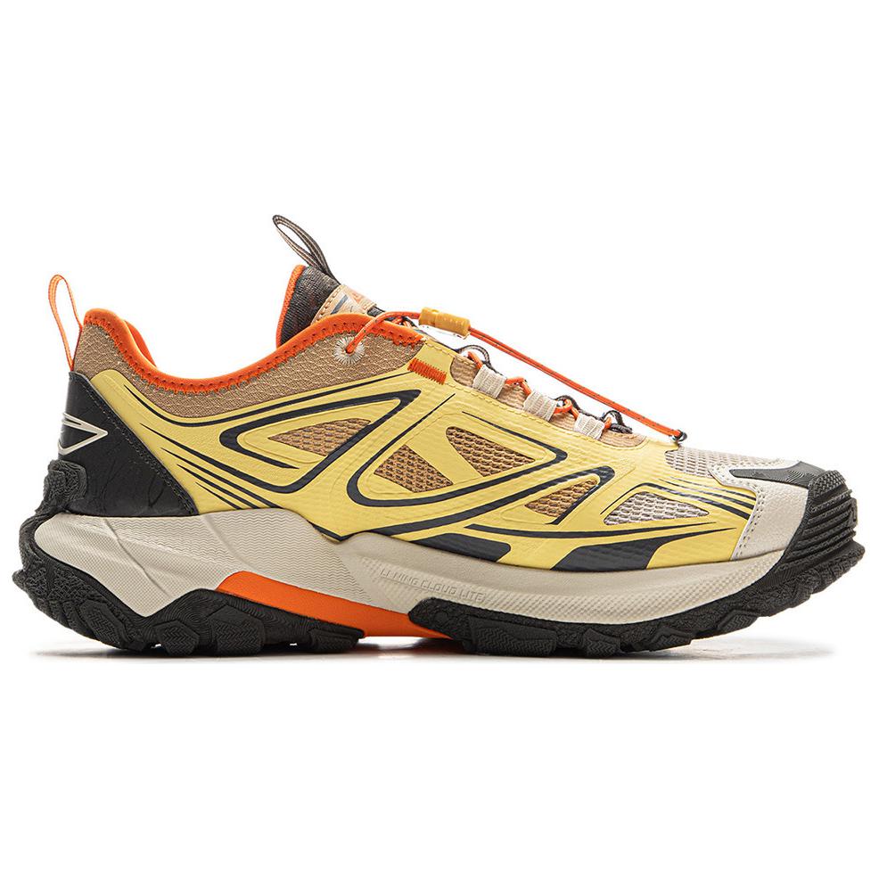 Li Ning Outdoor CF Tracing Cushioning Slip Resistant Abrasion Resistant Low top Hiking Shoes Unisex Yellow Brown