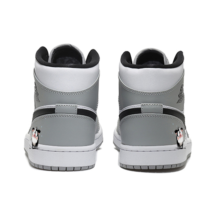 Jordan Air Jordan 1 Cushioning Slip Resistant Abrasion Resistant Mid top Vintage Basketball Shoes Men’s Smoke Gray