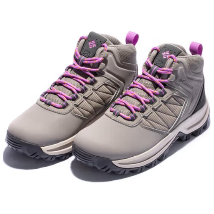 Columbia Slip Resistant Abrasion Resistant Mid top Mountaineering Shoes Women’s Gray Pink