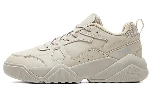 Peak round toe, simple lace-up, shock-absorbing and wear-resistant, low-top dad shoes, women's style, beige gray