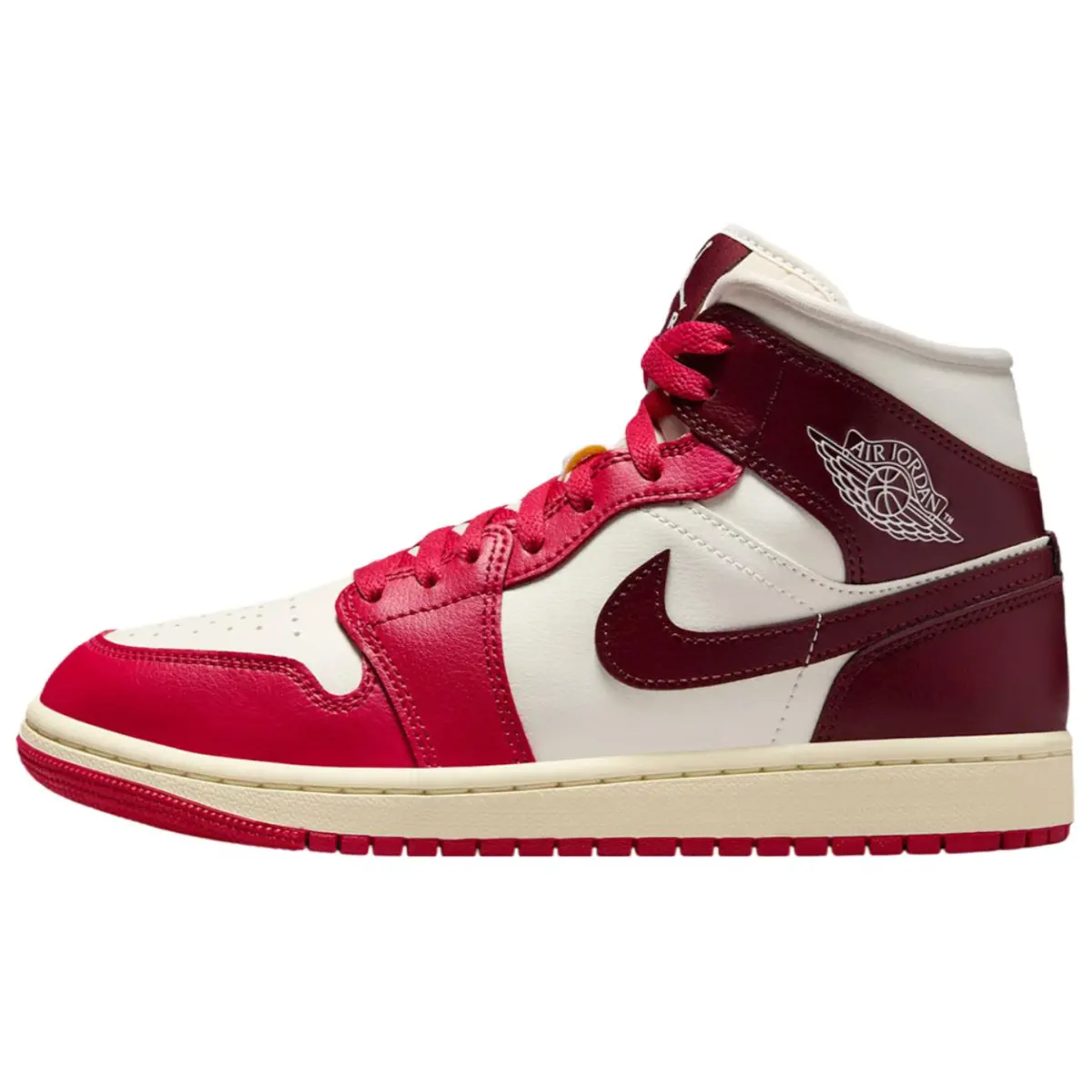 Jordan Air Jordan 1 Abrasion Resistant Abrasion Resistant Mid top Vintage Basketball Shoes Women's Red White