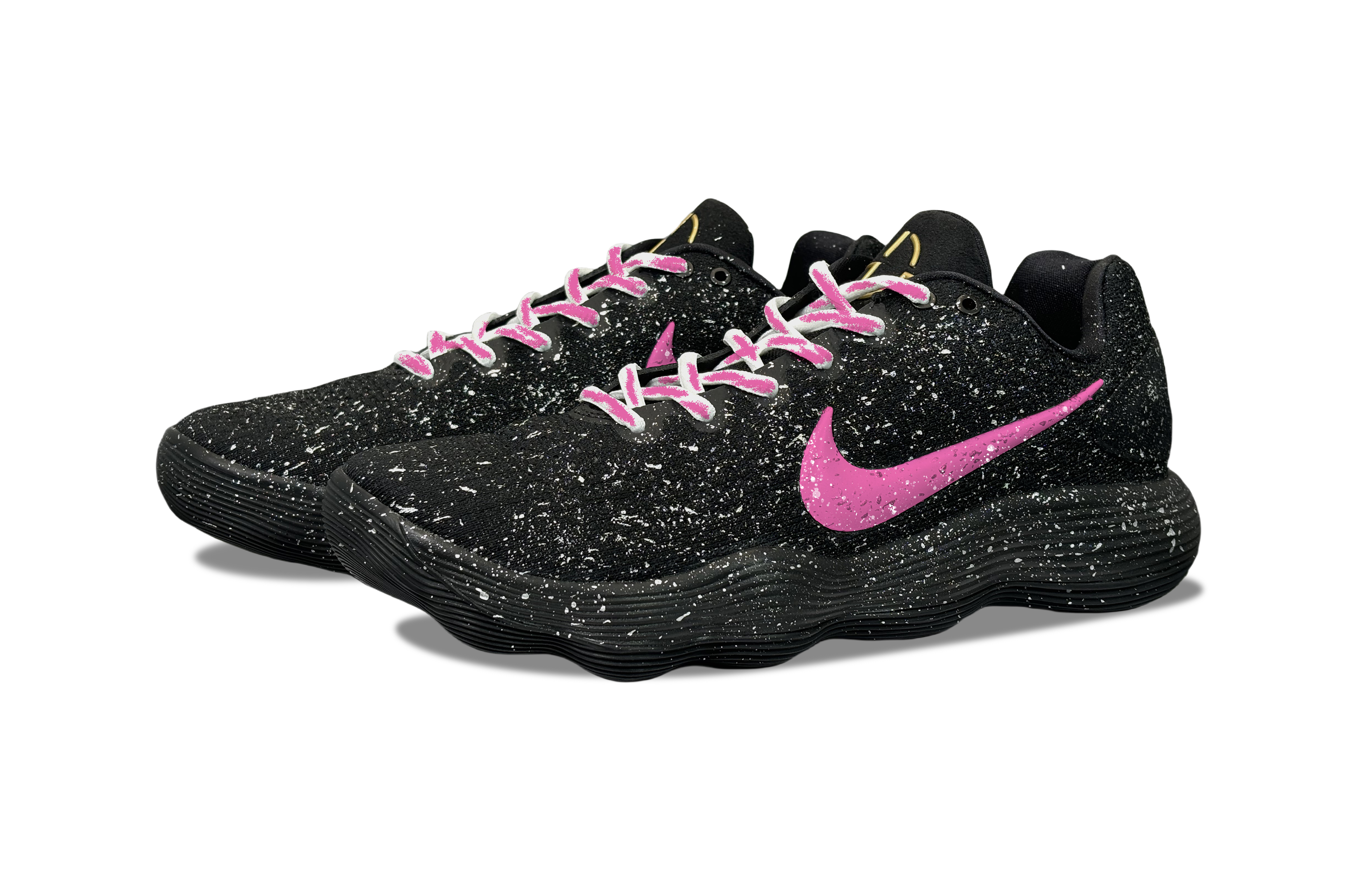 Nike Hyperdunk 2017 YDCC Galaxy Baby’s Breath Abrasion Resistant Low top Basketball Shoes Unisex Black Pink