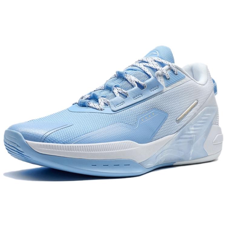 XTEP Serpent Strike Cushioning Abrasion Resistant Cushioning, Wear Resistant Low top Basketball Shoes Men’s White Blue