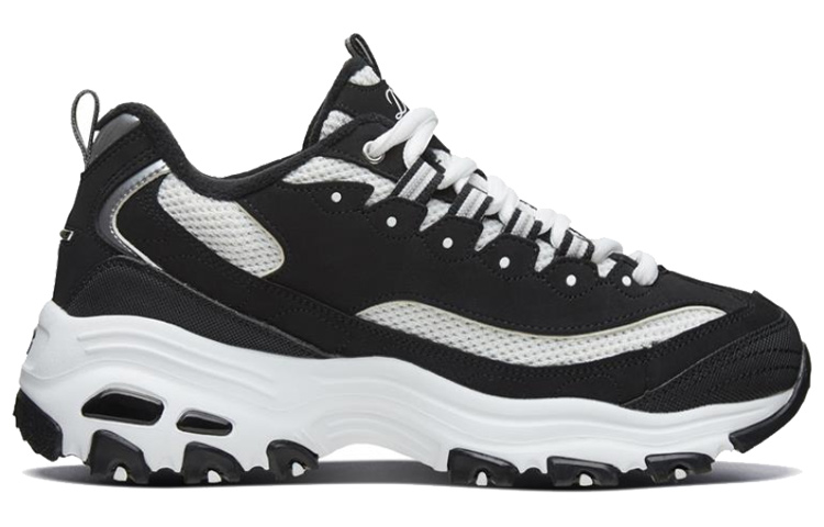 Женские кроссовки Skechers D'LITES 1.0 (черно-белые) — Чёрныйбелый — фото 2