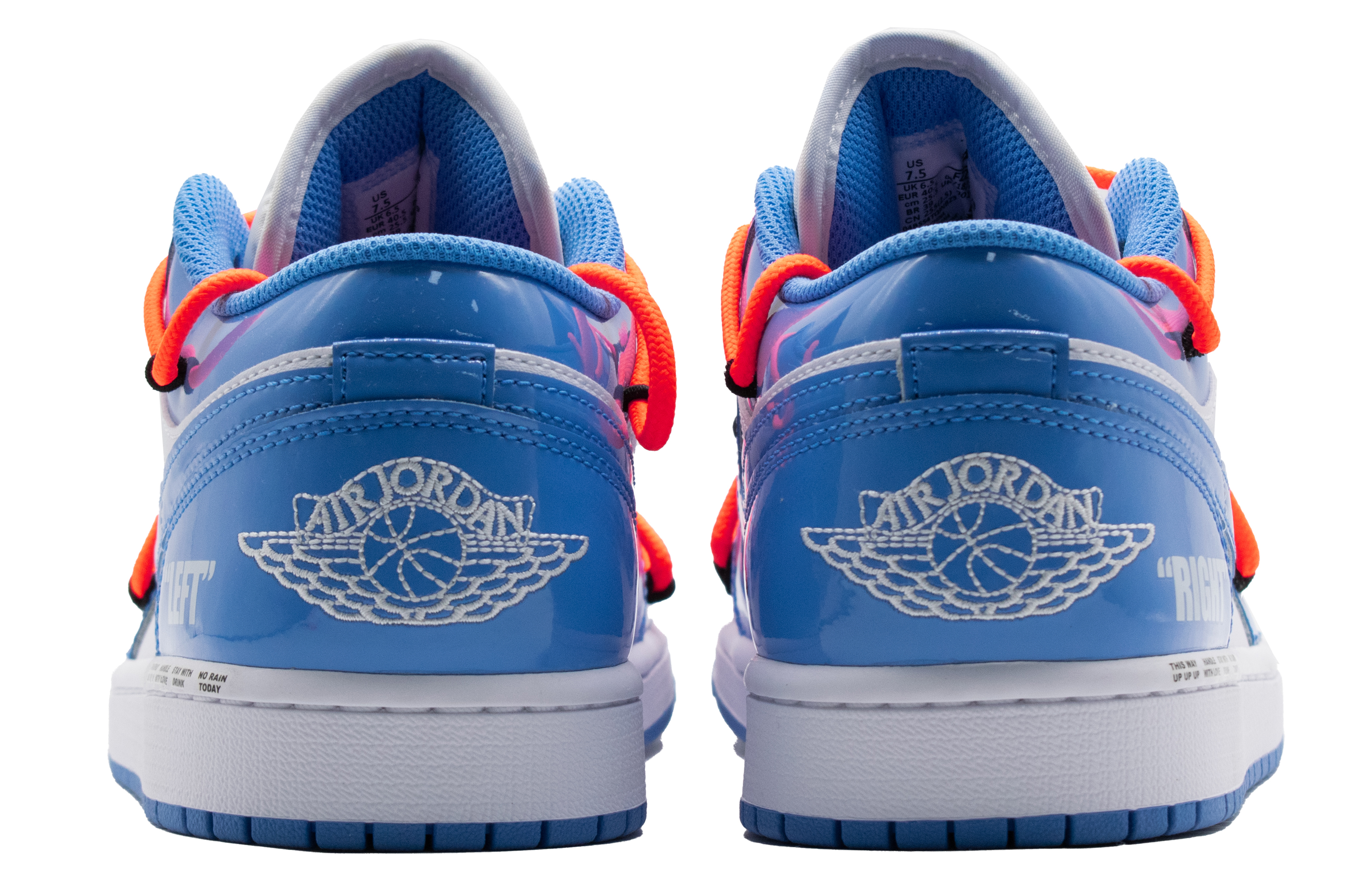 Jordan 1 Instruction BBL Low top Vintage Basketball Shoes Unisex Blue White Orange