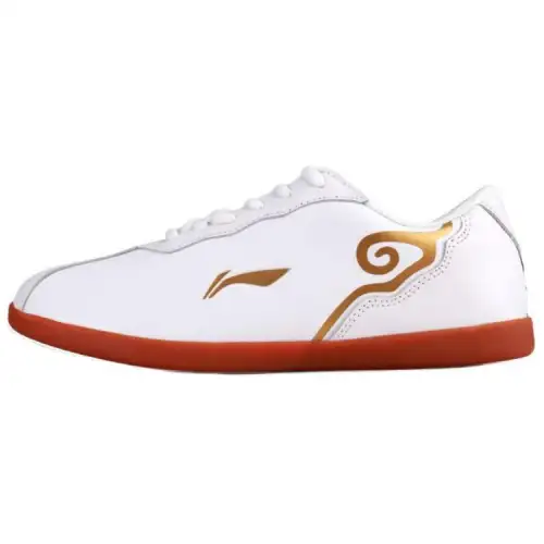 Li Ning Comfortable Cushioning Slip Resistant Low top Training Shoes Unisex White Gold