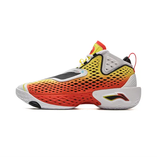 Li Ning BadFive 5 Basketball Shoes Men's Mid Top Yellow White Red