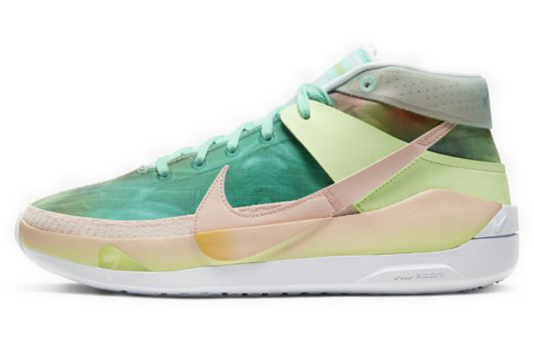Nike KD 13 EP Chill Fashionable and Versatile Mid-top Practical Basketball Shoes Men and Women Same Style Yellow Green Domestic Version
