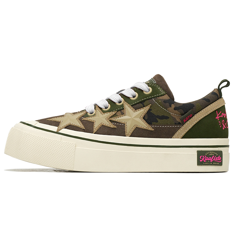 KAALIXTO Low top Canvas Shoes Unisex Camouflage American Vintage
