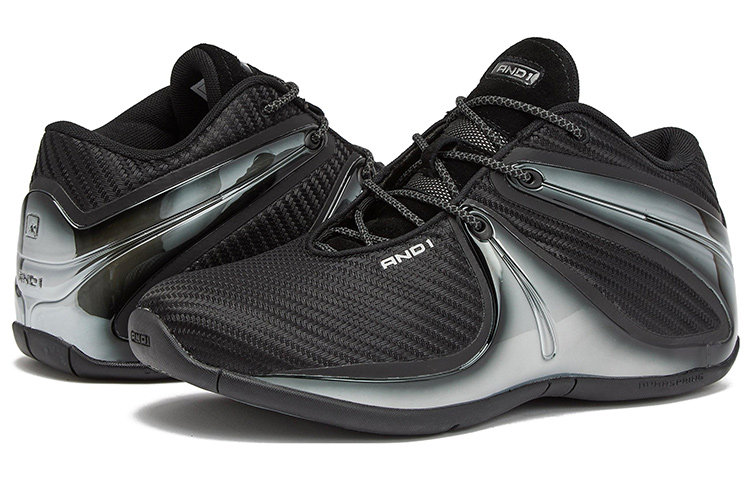 AND1 Rise Slip Resistant Abrasion Resistant Slip Resistant Abrasion Resistant Mid top Basketball Shoes Men’s Black