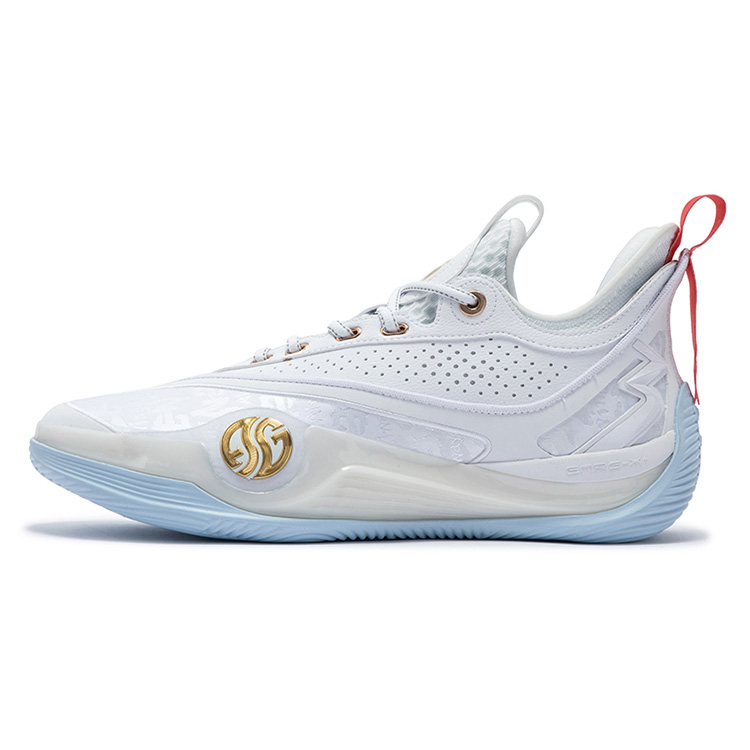361° Zen 6 Prm Cushioning Slip Resistant Abrasion Resistant Rebound Low top Basketball Shoes Men’s White Gold