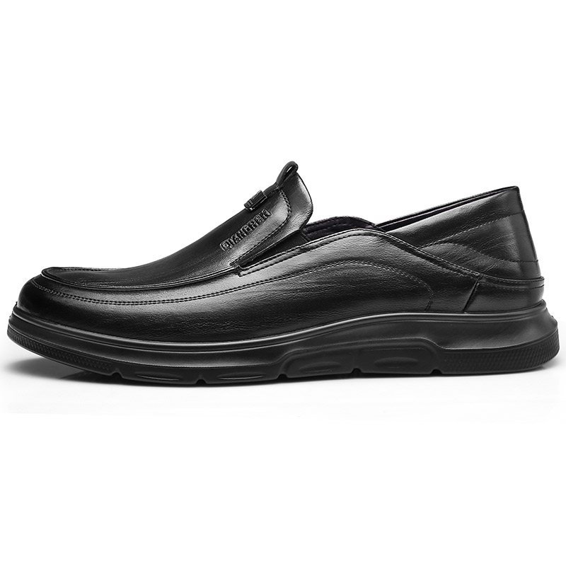 Qiangren 3515 Large Size 45 Set of Feet 46 Large and Wide Single Shoes Business 47 Casual Leather Shoes Men's Black