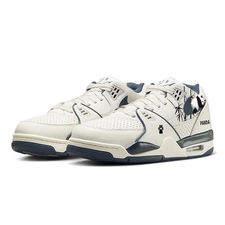 Nike Air Flight 89 Cushioning Slip Resistant Abrasion Resistant Low top Vintage Basketball Shoes Men’s White Blue