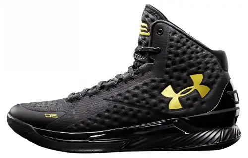Under Armour Ua Curry 1 Black And Gold Banner