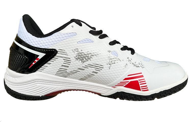 BONNY Mesh Cushioning Slip Resistant Low top Badminton Shoes Unisex White Black