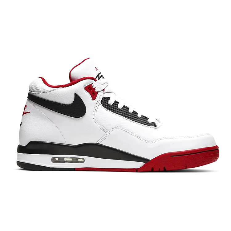 Nike Flight Legacy Cushioning Slip Resistant Abrasion Resistant Mid top Vintage Basketball Shoes Unisex Red White