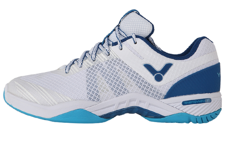 VICTOR Rubber Low top Slip Resistant Abrasion Resistant Badminton Shoes Unisex White Blue