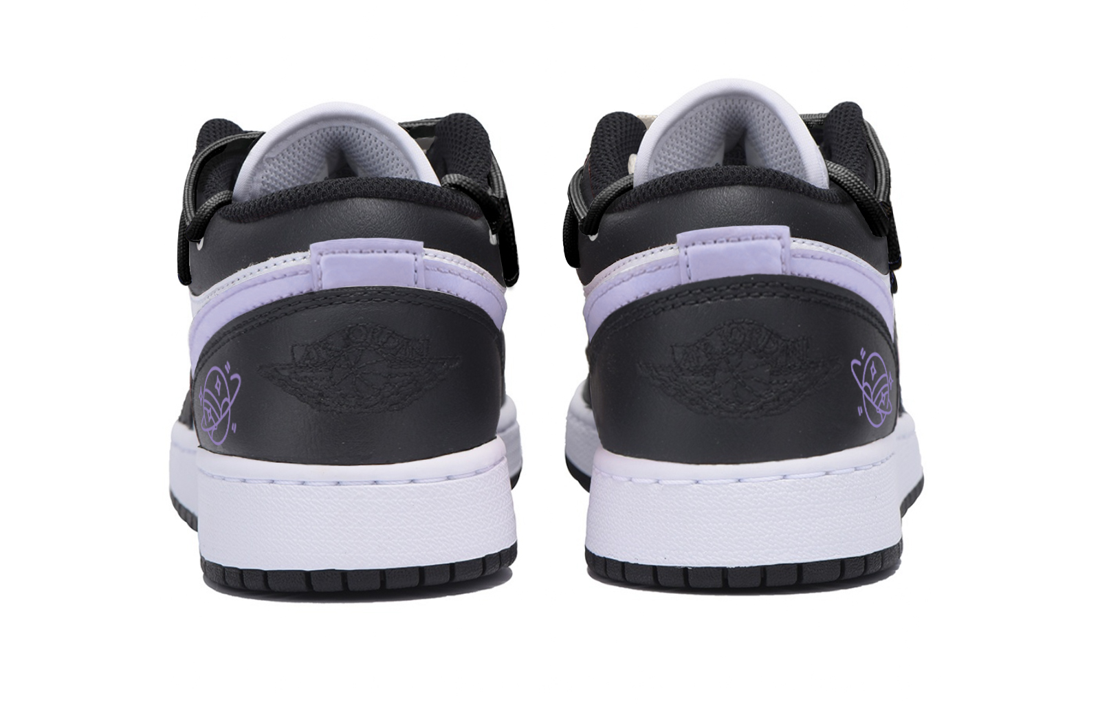 Jordan Air Jordan 1 Abrasion Resistant Slip Resistant Low top Vintage Basketball Shoes Men’s Black Purple