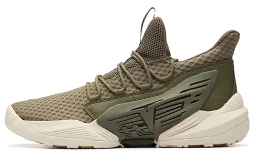 Anta Bastard Cushioning Abrasion Resistant Cushioning, Wear Resistant Mid top Basketball Shoes Men's Khaki Green