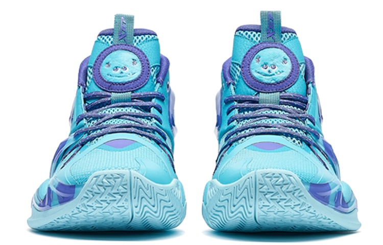 XTEP Fierce Battle 1.0 Monsters University High top Performance Basketball Shoes Men’s Blue Purple Monster
