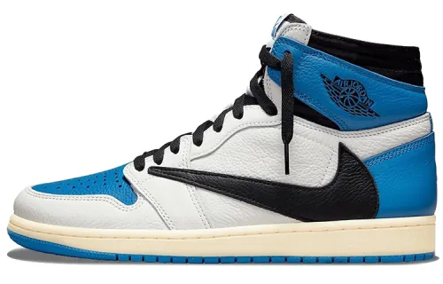 Air Jordan 1 Retro High X Fragment Design X Travis Scott 'Sail Black Military Blue'