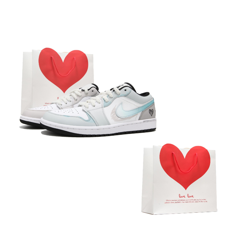 Jordan Air Jordan 1 Abrasion Resistant Low top Vintage Basketball Shoes Men’s Blue Pink