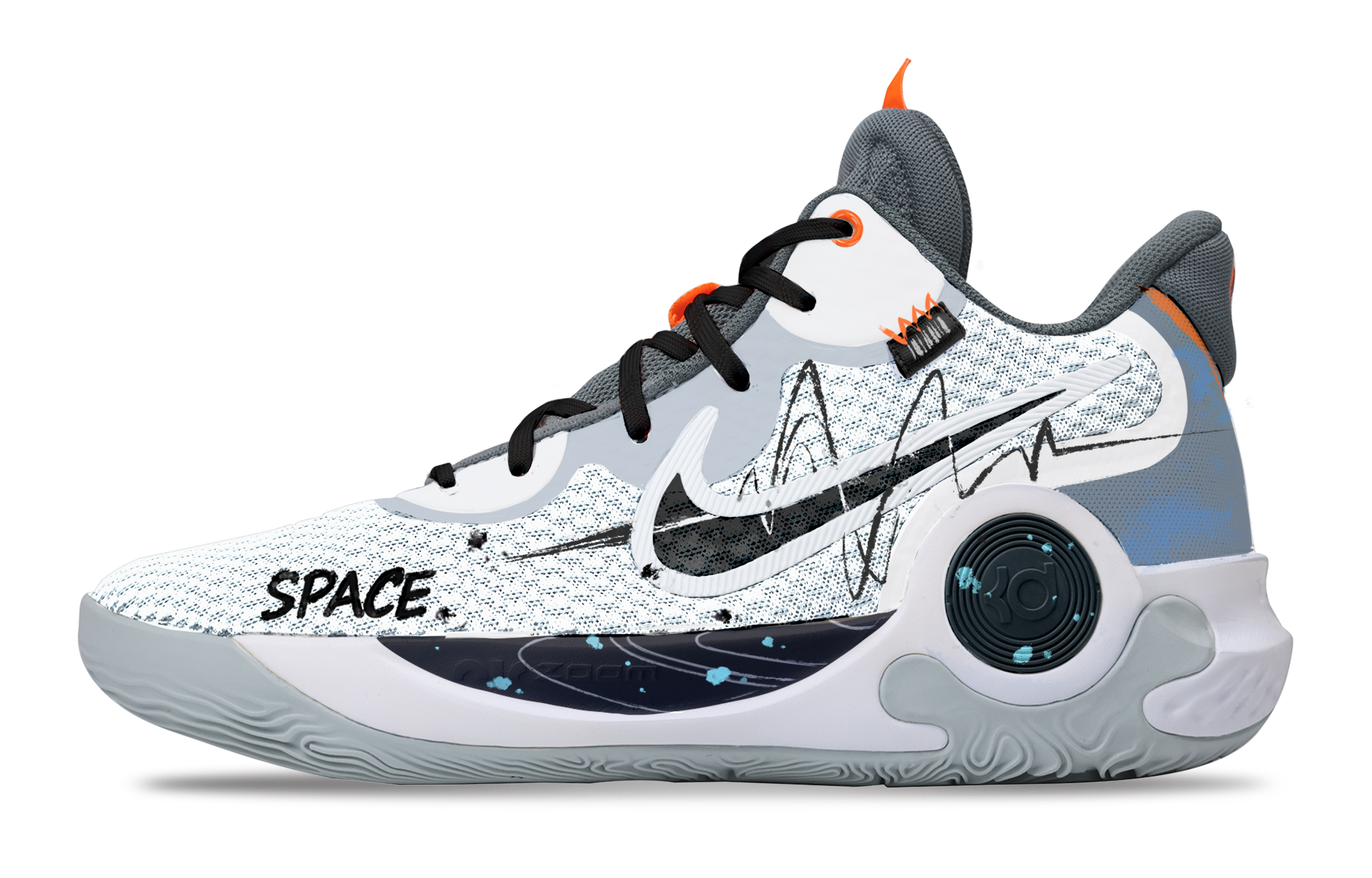 Nike KD Trey 5 IX Cushioning, Wear Resistant Mid top Basketball Shoes Unisex Gray White