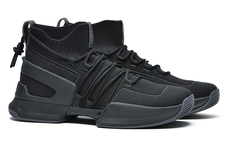 EQLZ EQUALIZER Zero Evo Textile, Artificial Leather Abrasion Resistant Mid top Basketball Shoes Men’s Black