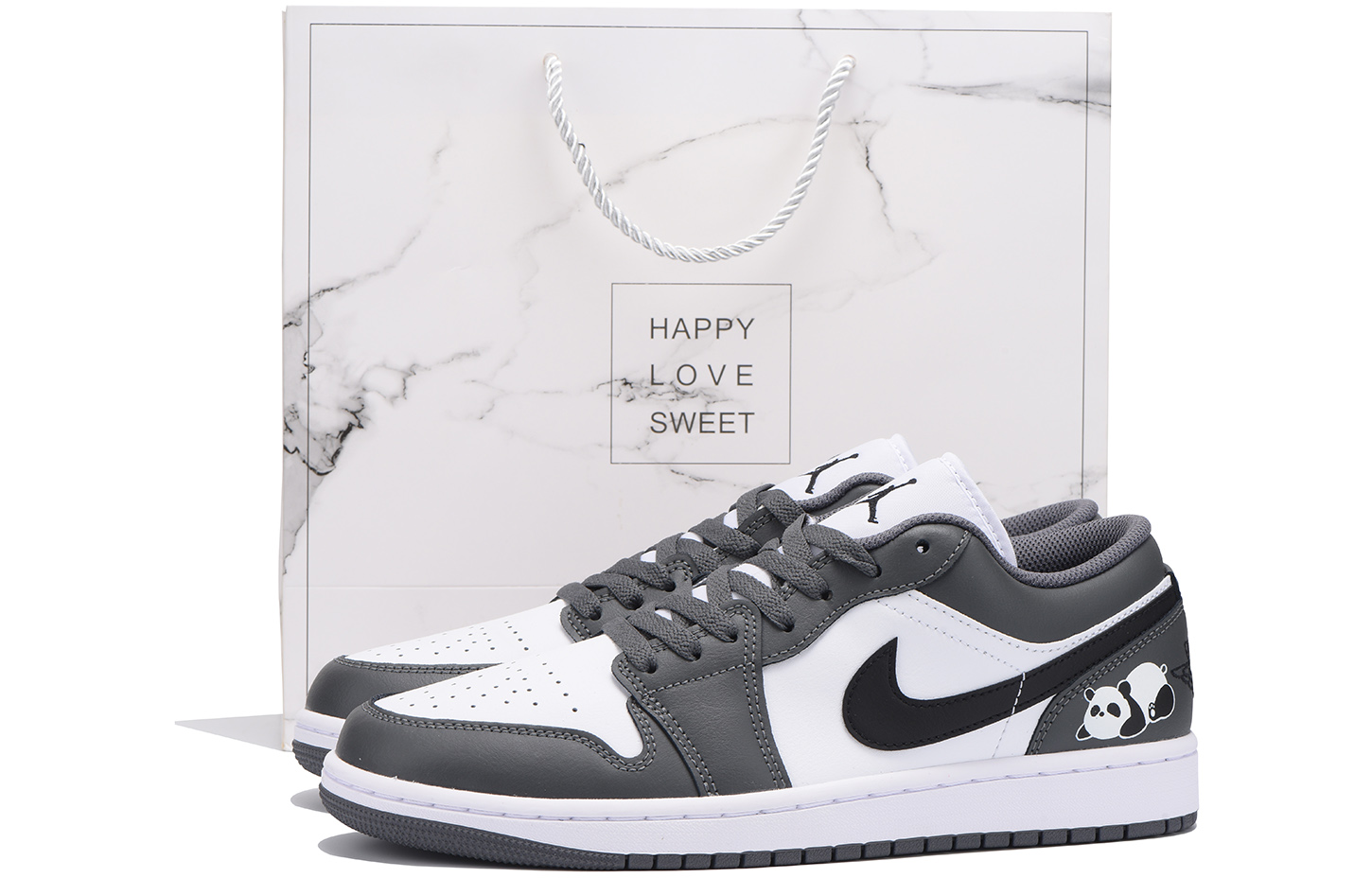 Jordan Air Jordan 1 Slip Resistant Coverage Low top Vintage Basketball Shoes Unisex Black Gray