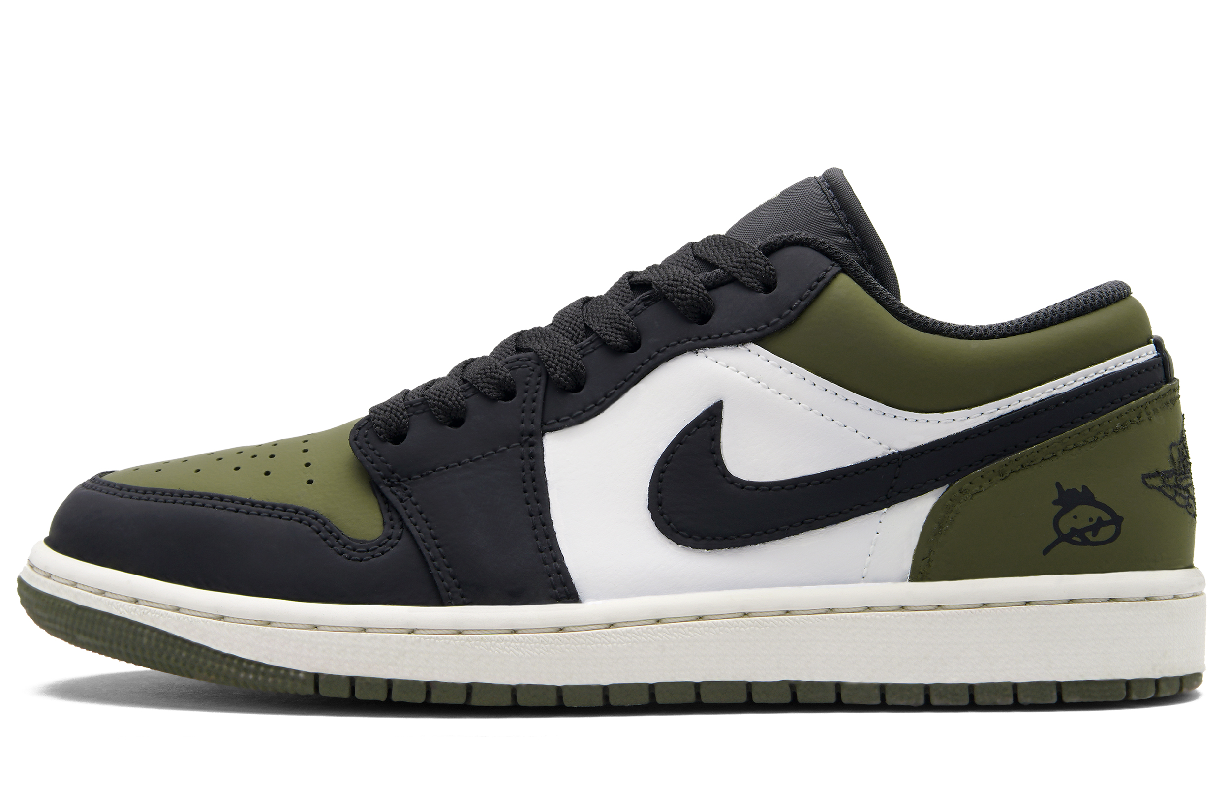 Jordan Air Jordan 1 Mung Bean Ice Sand Low top Vintage Basketball Shoes Unisex Sage Green