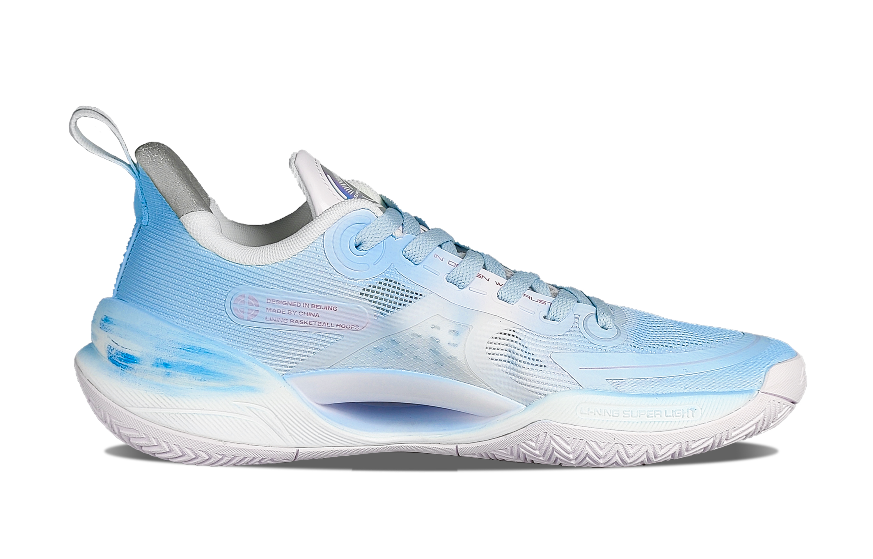 Li Ning Super Light V2 Cushioning Slip Resistant Low top Basketball Shoes Men’s Blue Pink Mismatched