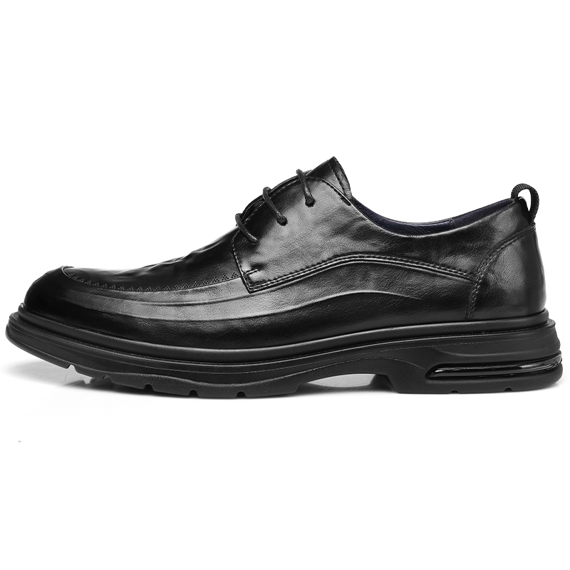 Qiangren 3515 lace-up business thick-soled young commuter casual leather shoes for men