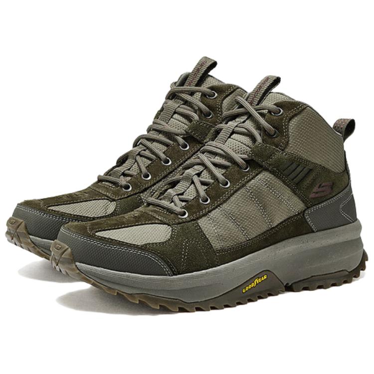 Skechers OUTDOOR Breathable Mid top Mountaineering Shoes Men’s Olive Green