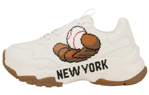 MLB Big Ball Chunky Glove New York Yankees Leather Vintage Slip Resistant Abrasion Resistant Low top Chunky Sneakers