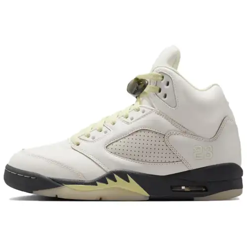 Jordan Air Jordan 5 Classic And Versatile Breathable High top Vintage Basketball Shoes Women's Beige