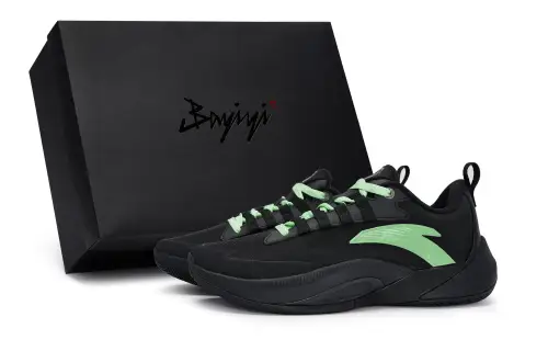 Anta Zap 1 TD Cushioning Abrasion Resistant Cushioning, Wear Resistant Low top Basketball Shoes Men's Black Green