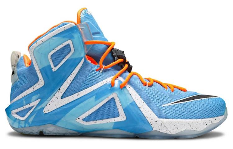 Мужские кроссовки Nike Lebron 12 Elite "Elevate" OG (сине-оранжевые) — фото 2