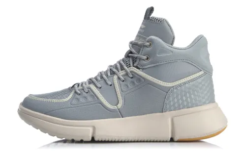 Li Ning Textile, Synthetic Leather Slip Resistant Lightweight Coverage High top Vintage Basketball Shoes Unisex
