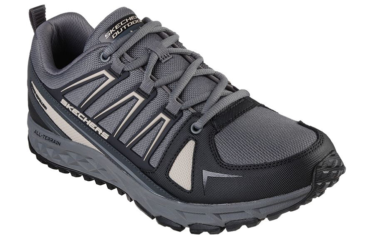 Skechers Escape Plan Textile, Leather Low top Hiking Shoes Men’s Black Gray