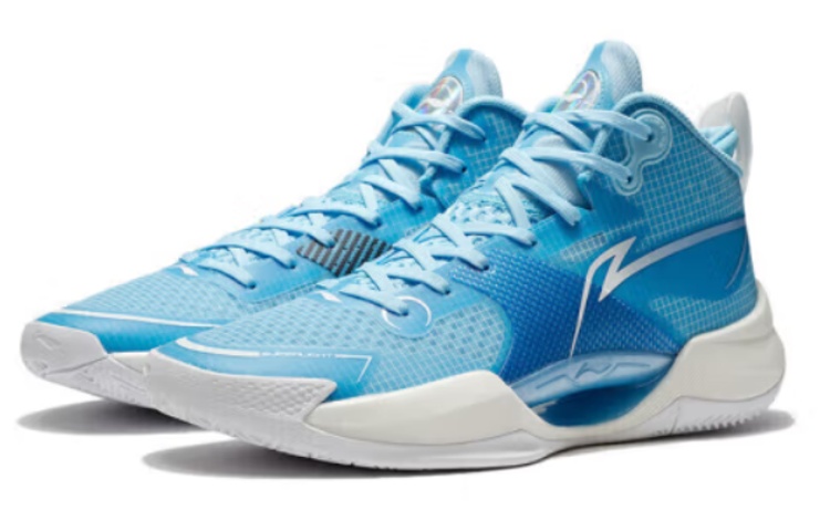 Li Ning Ultra Light Mid top Basketball Shoes Men’s White Blue