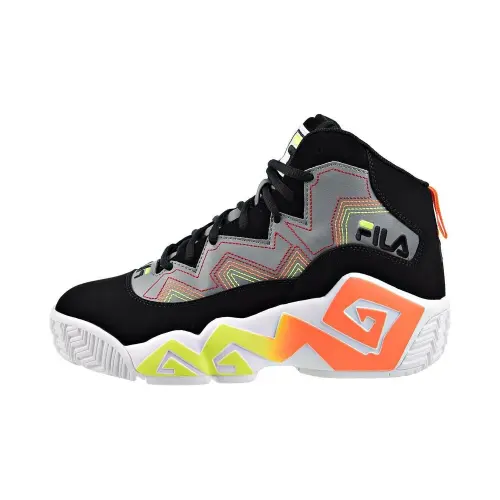 FILA Monument Abrasion Resistant Breathable Abrasion Resistant Breathable Mid top Vintage Basketball Shoes Men's Black